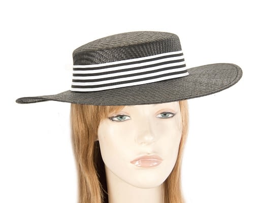 Black & white boater hat by Max Alexander Fascinators.com.au