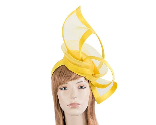 Edgy yellow fascinator by Fillies Collection Fascinators.com.au