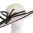 Wide brim cream & black racing hat by Max Alexander Fascinators.com.au