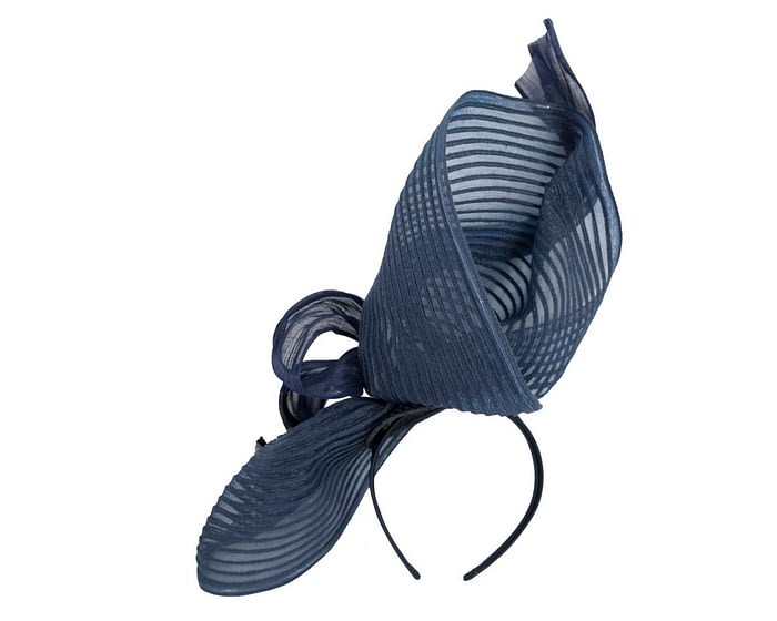 Tall twirl navy racing fascinator by Fillies Collection Fascinators.com.au