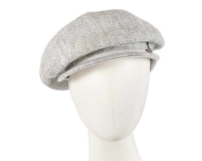 Classic warm light grey wool beaked cap. Made in Europe Fascinators.com.au