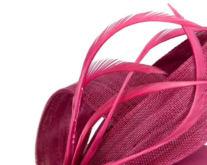 Fuchsia loops & feathers racing fascinator by Fillies Collection Fascinators.com.au