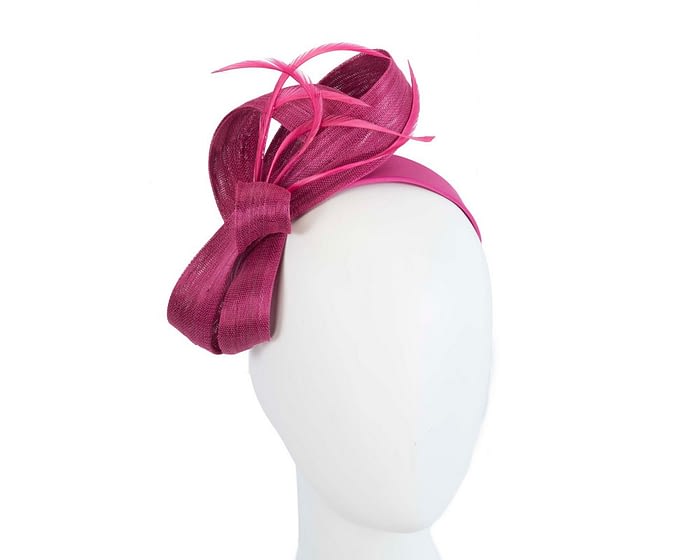 Fuchsia loops & feathers racing fascinator by Fillies Collection Fascinators.com.au