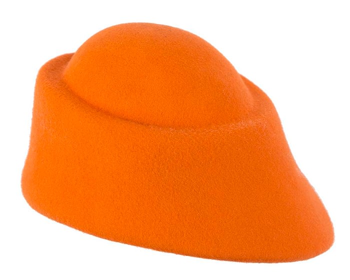 Unique Orange felt hat by Max Alexander Fascinators.com.au