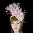 Blush feather flower racing fascinator Fascinators.com.au
