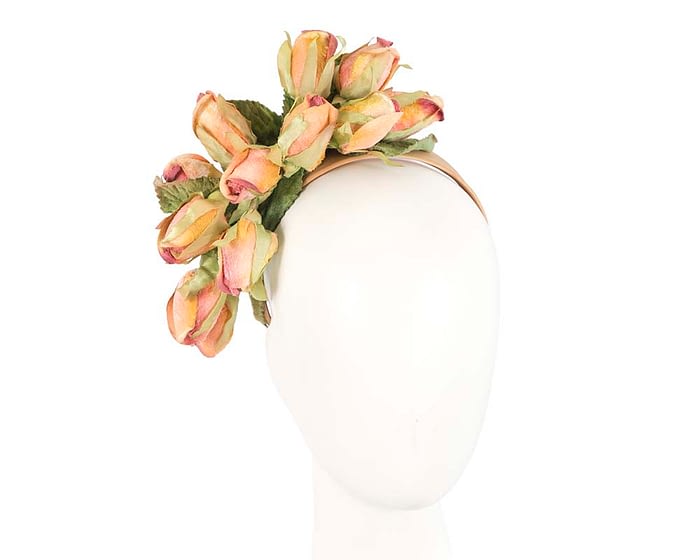 Peach Rose Flower Headband by Max Alexander Fascinators.com.au