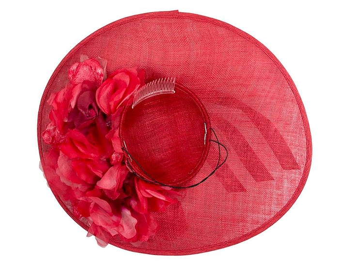 Large red racing hatinator by Fillies Collection Fascinators.com.au