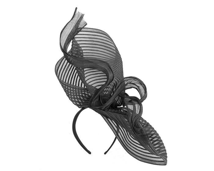 Tall twirl black racing fascinator by Fillies Collection Fascinators.com.au