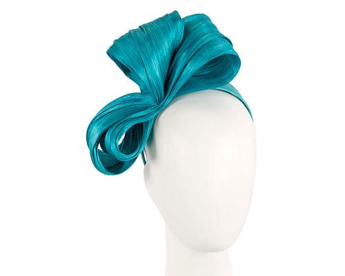 Large turquoise bow racing fascinator by Fillies Collection Fascinators.com.au