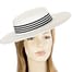 White & black boater hat by Max Alexander Fascinators.com.au
