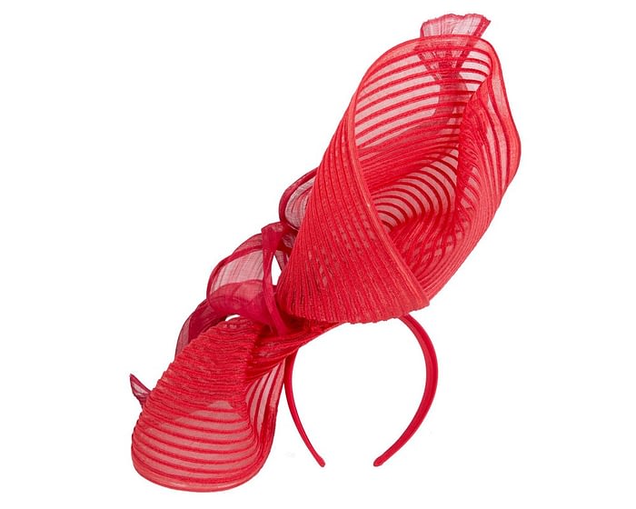Tall twirl red racing fascinator by Fillies Collection Fascinators.com.au