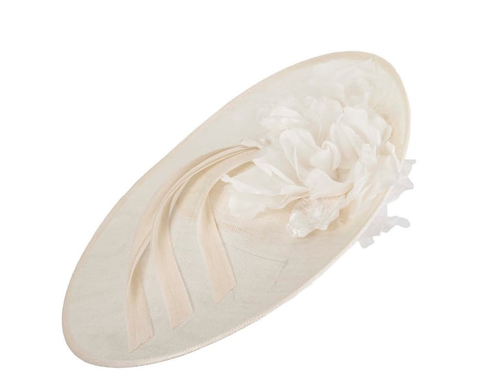 Large cream racing hatinator by Fillies Collection Fascinators.com.au