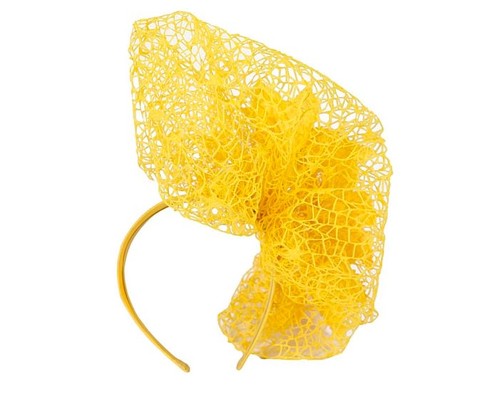 Yellow designers racing fascinator by Fillies Collection Fascinators.com.au