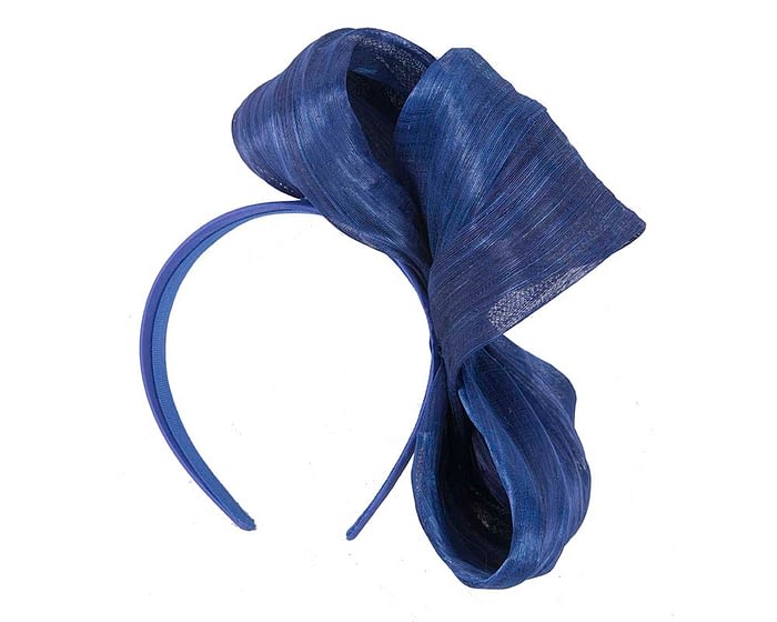 Large royal blue bow racing fascinator by Fillies Collection Fascinators.com.au