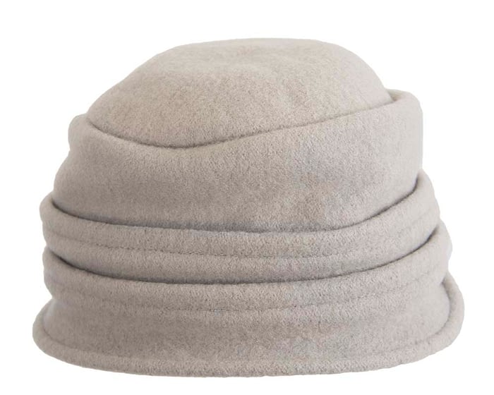 Warm grey woolen European Made bucket hat Fascinators.com.au