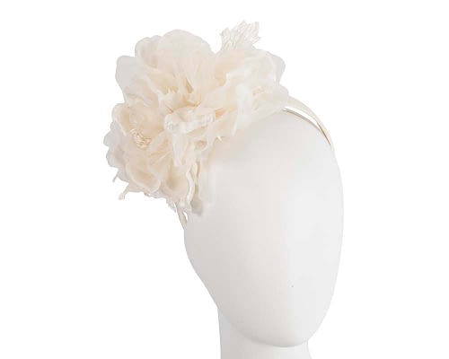 Large cream flower headband fascinator by Fillies Collection Fascinators.com.au