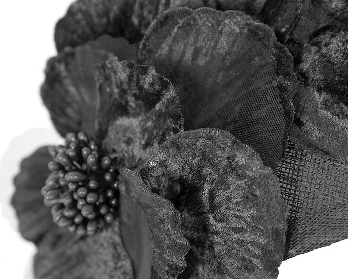 Black flower headband racing fascinator Fascinators.com.au