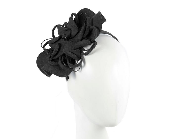 Black felt flower fascinator headband Fascinators.com.au