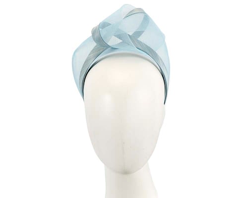 Light blue turban headband by Fillies Collection Fascinators.com.au