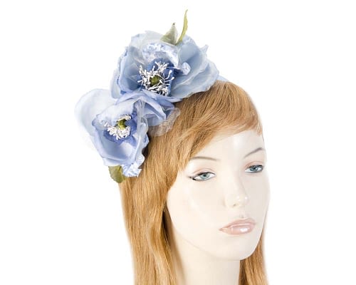 Light blue flowers on headband Fascinators.com.au
