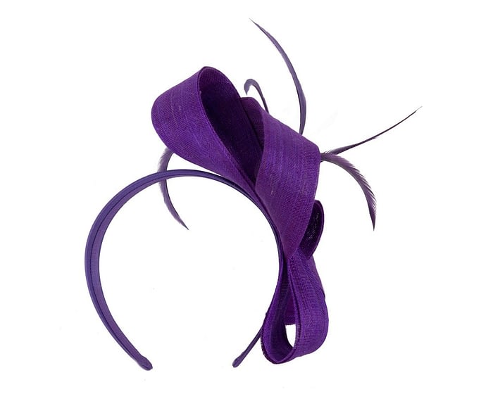Purple loops & feathers racing fascinator by Fillies Collection Fascinators.com.au