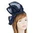 Twisted navy silk abaca fascinator by Fillies Collection Fascinators.com.au