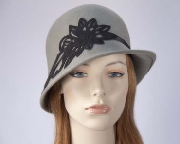 grey felt cloche hat