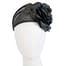 Black leather flower headband racing fascinator Fascinators.com.au