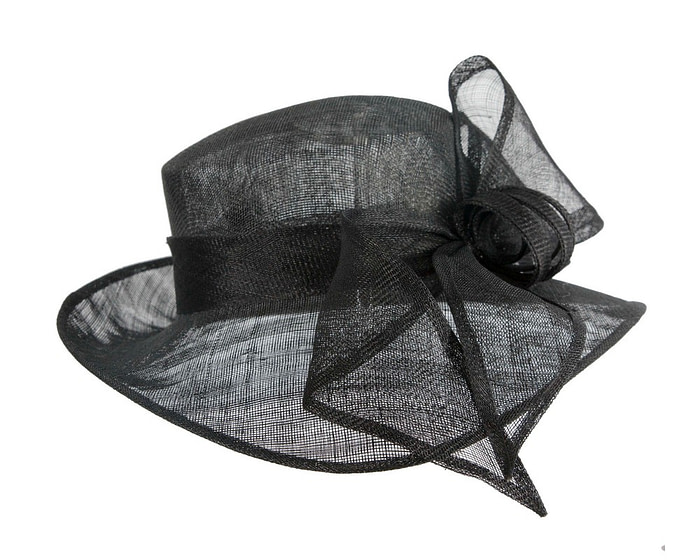 Black sinamay hat with large bow by Max Alexander - Image 4