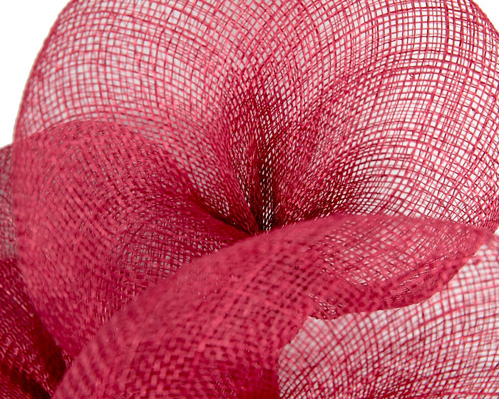 Large wine-colored sinamay flower fascinator by Max Alexander - Image 3