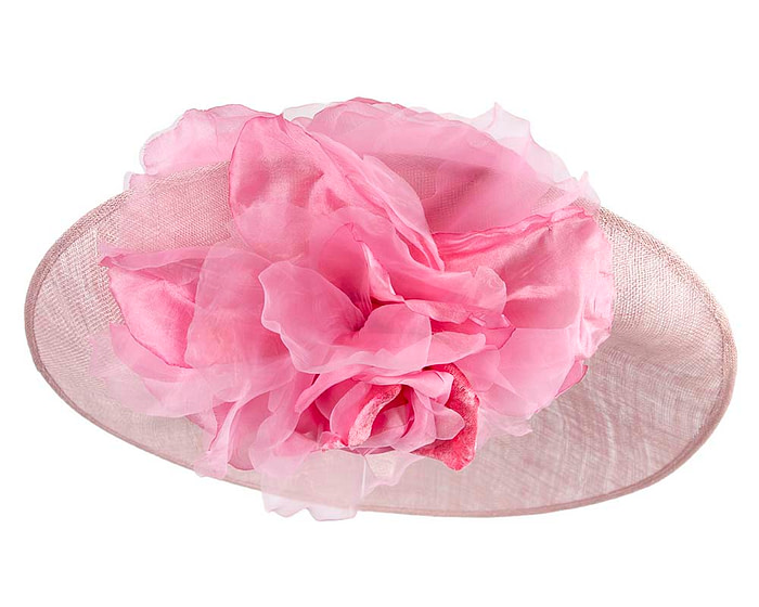 Large lolly pink racing fascinator hat by Fillies Collection - Image 4