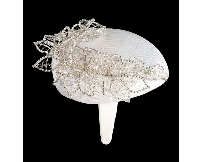 Designer white pillbox fascinator by Fillies Collection - Image 3