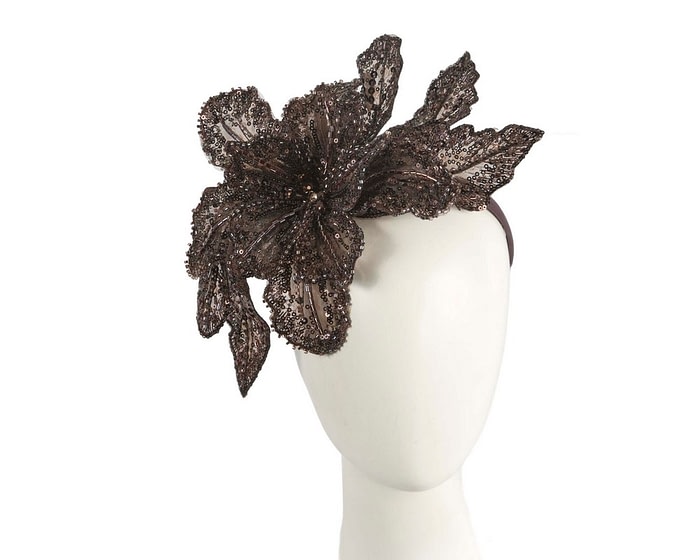 Sparkling Chocolate Fascinator with Sequins by Fillies Collection