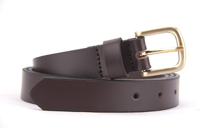 25mm Casual Black or Brown Mens Leather Belt - Image 2