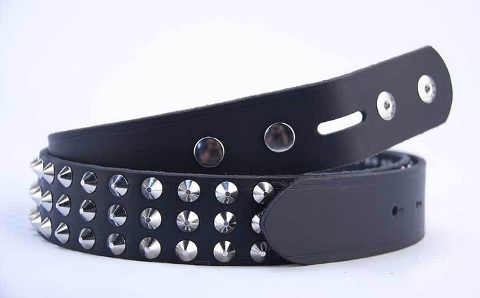 The Banger: Genuine leather studded belt STNOBCKL - Image 4