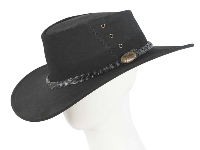 Black Jacaru Australian outback leather hat