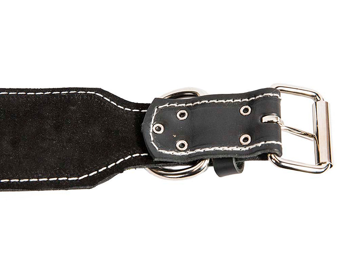 Genuine leather dog collar with 4 rows of studs - Image 4