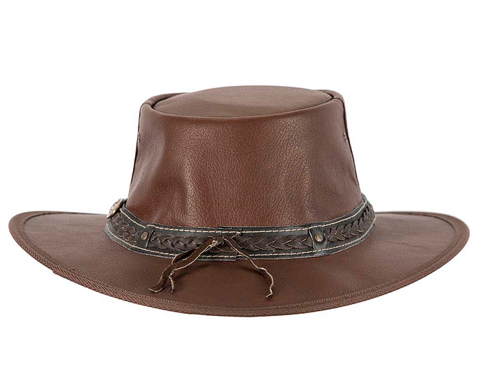 Chocolate Kangaroo Leather Australian hat by Jacaru - Image 8