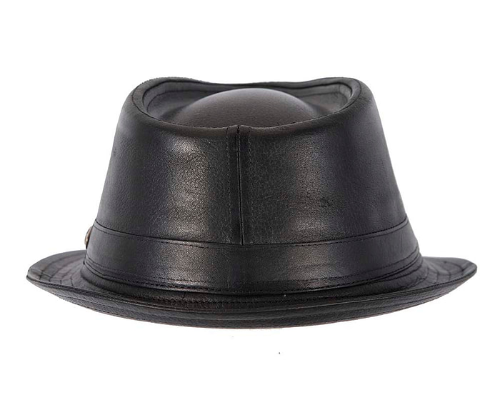 Black Kangaroo Leather Trilby Hat - Image 6