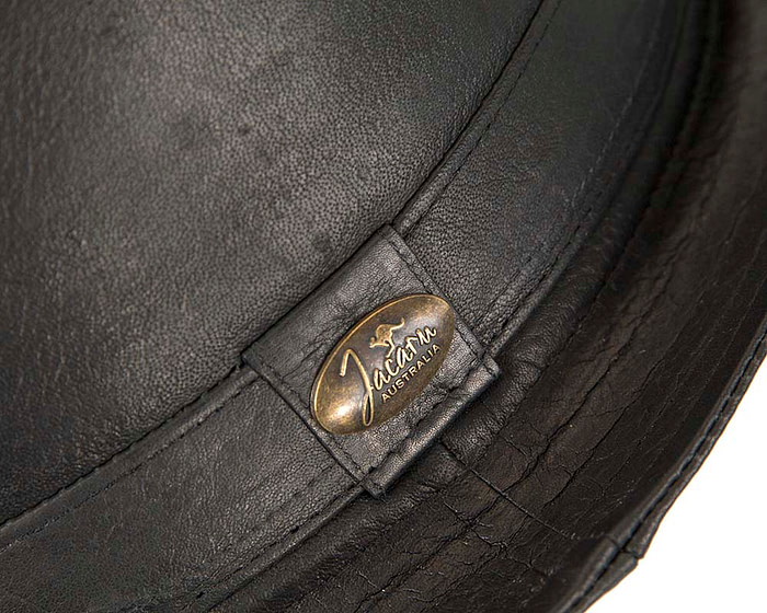 Black Kangaroo Leather Trilby Hat - Image 5