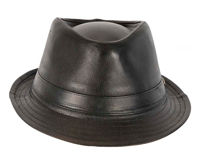 Black Kangaroo Leather Trilby Hat - Image 4