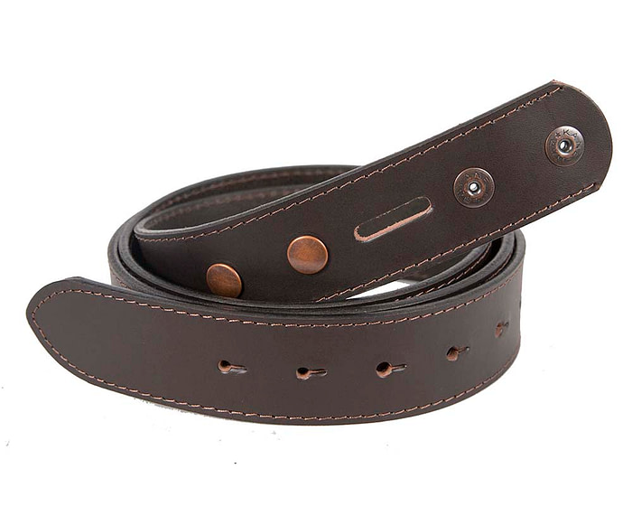 Genuine leather buckless belt