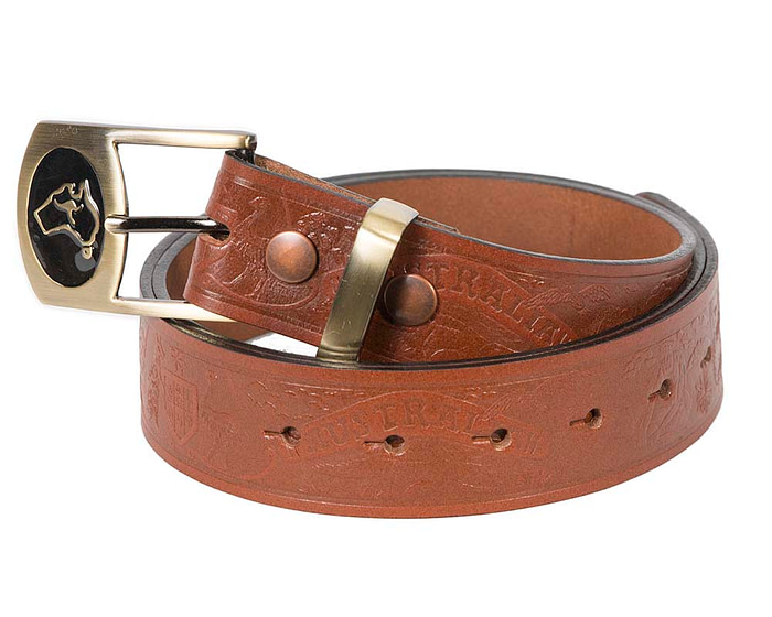 The Oz: Genuine leather Australian belt with buckle 40-AUST-COA