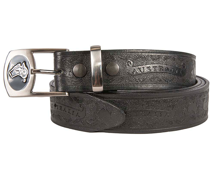 Genuine leather Australian belt with buckle 40-AUST-SCROLL