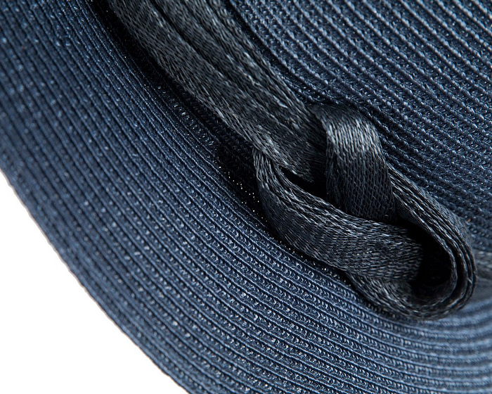 Soft navy unisex braid fedora hat - Image 5