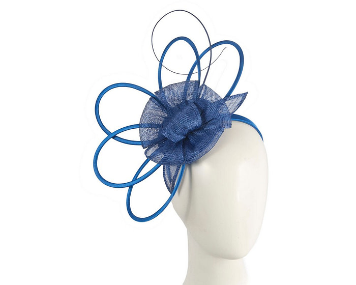 Unique royal blue sinamay fascinator by Max Alexander