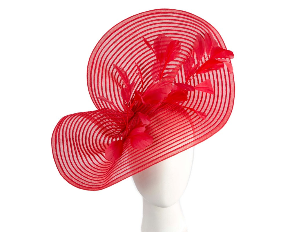 Large red fascinator by Cupids Millinery - Hats From OZ | CU768R Large red fascinator by Cupids Millinery - Hats From OZ