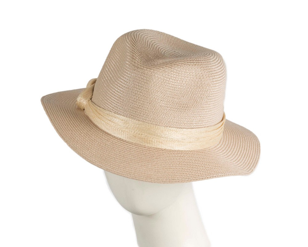 Soft beige unisex braid fedora hat - Hats From OZ