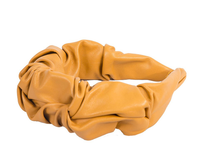 Mustard leather fascinator headband - Image 2