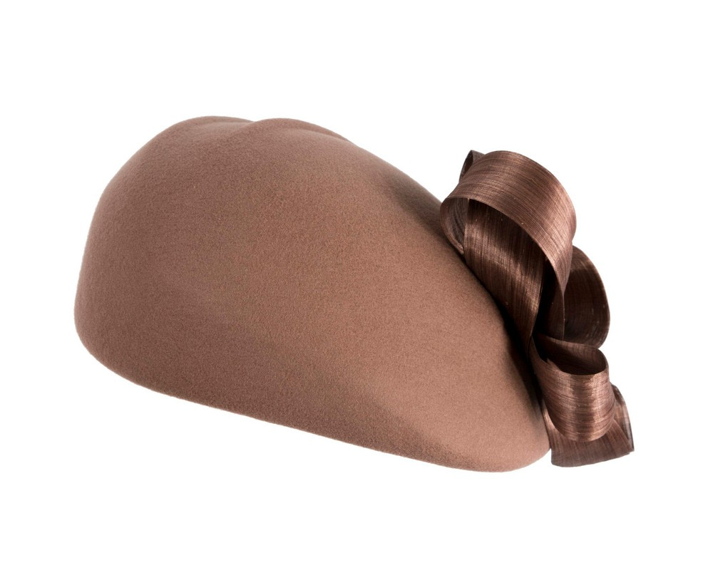 Coffee winter fashion beret hat with loops by Fillies Collection - Hats From OZ Coffee winter fashion beret hat with loops by Fillies Collection - Image 6